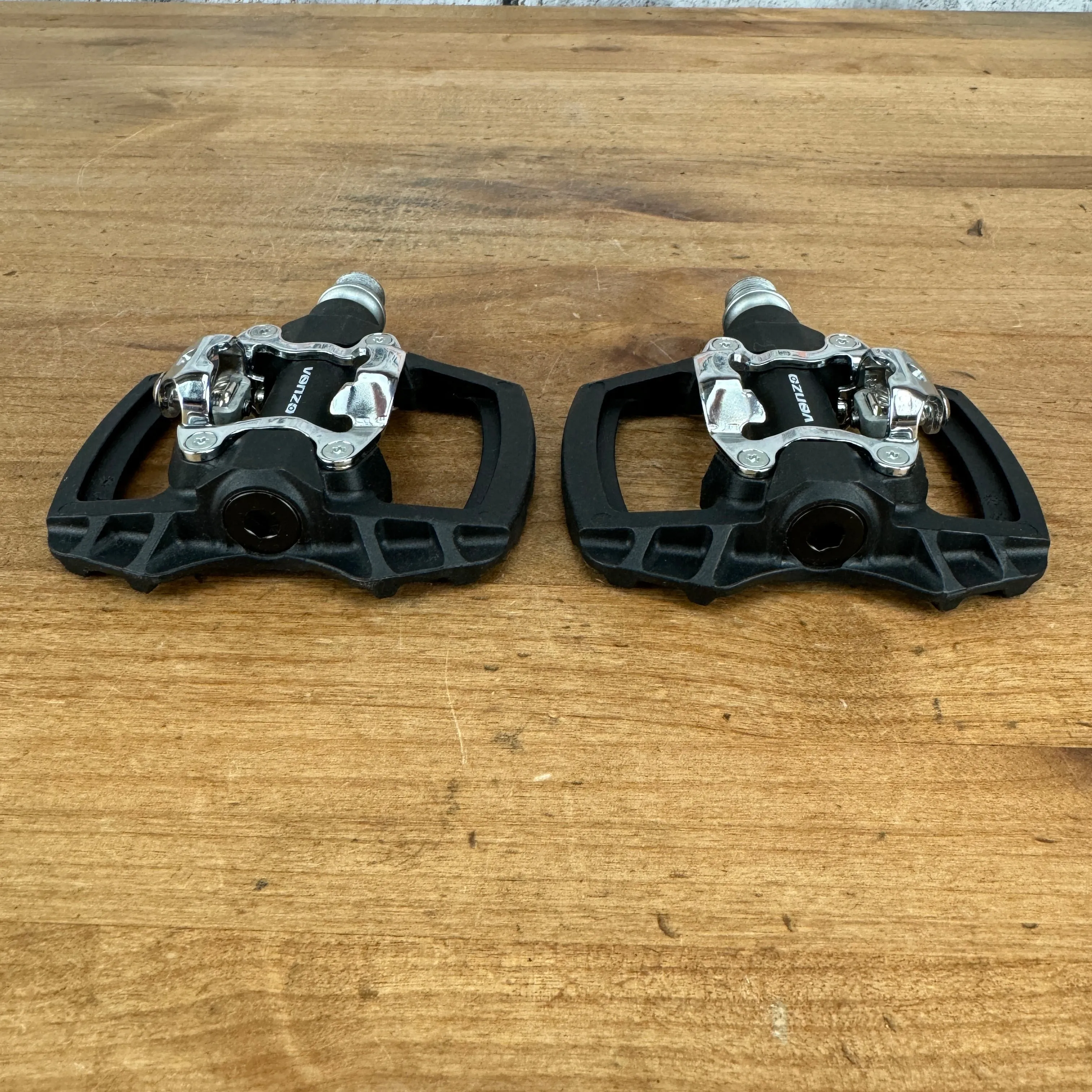 Venzo Stainless Steel Spindle Bike Clipless Pedals 357g