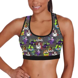 Villain Tea Cups Women's Athletic Sports Bra