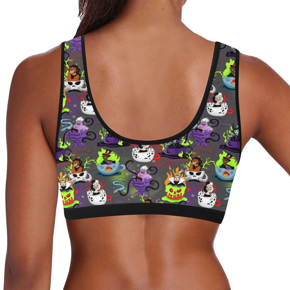 Villain Tea Cups Women's Athletic Sports Bra