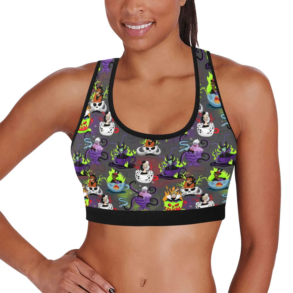 Villain Tea Cups Women's Athletic Sports Bra