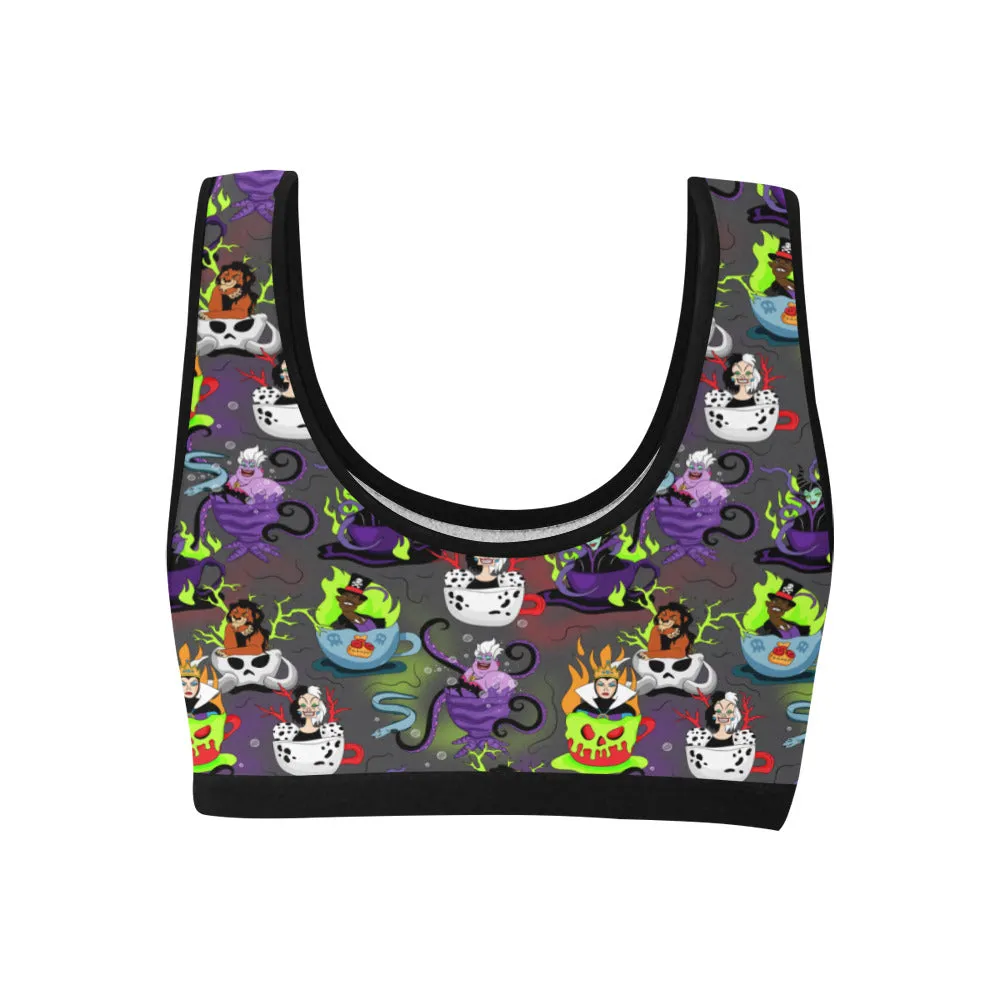 Villain Tea Cups Women's Athletic Sports Bra