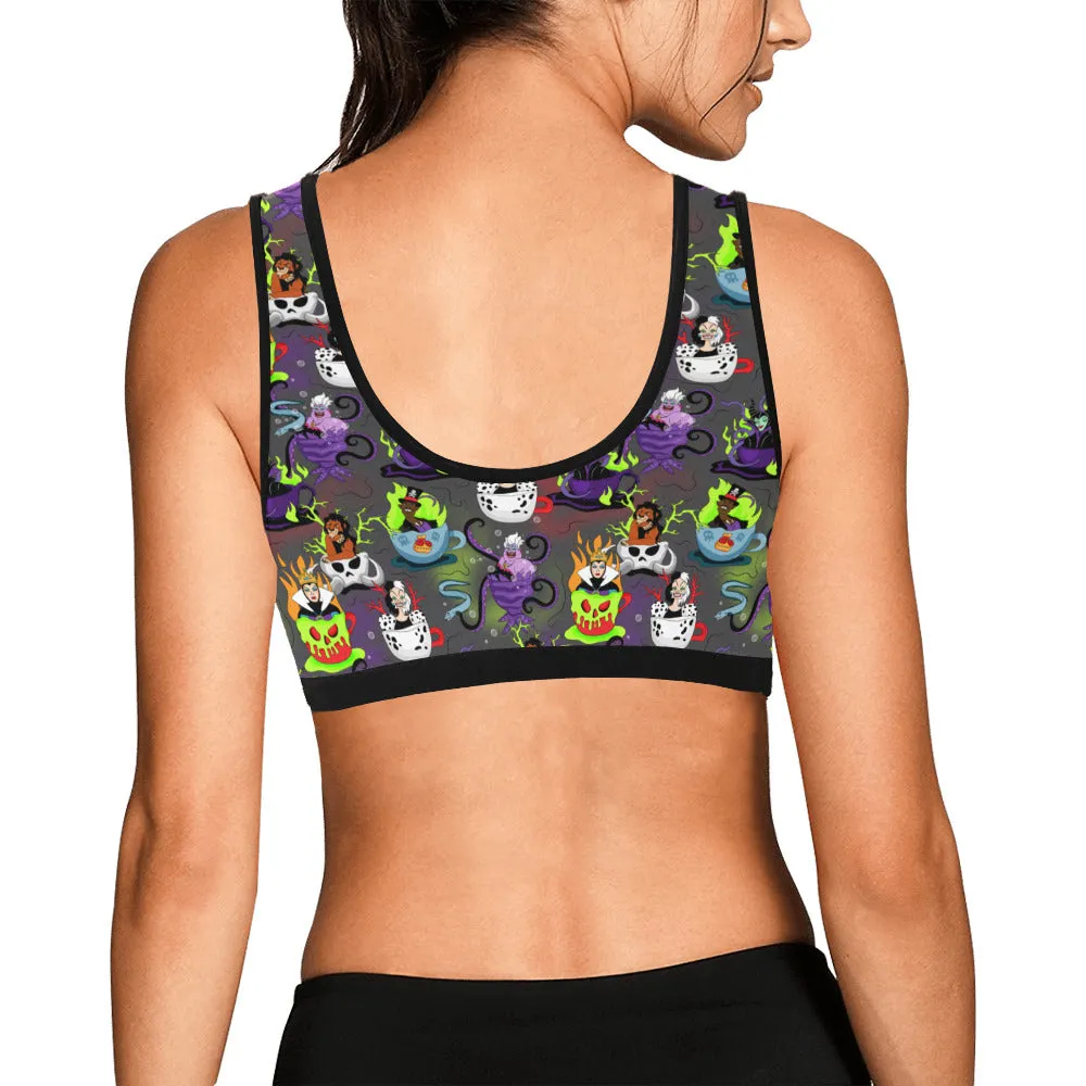 Villain Tea Cups Women's Athletic Sports Bra