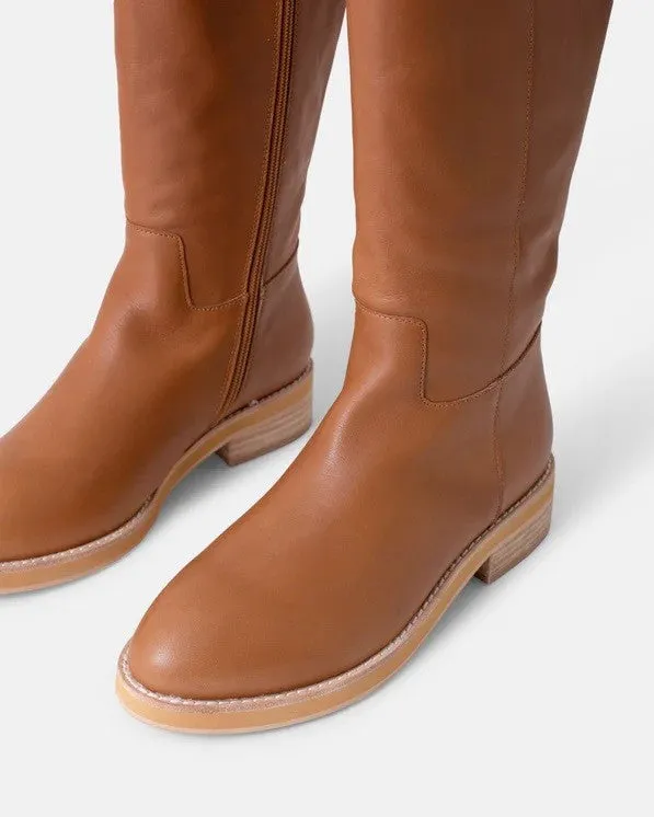 Walnut Camile Leather Boot