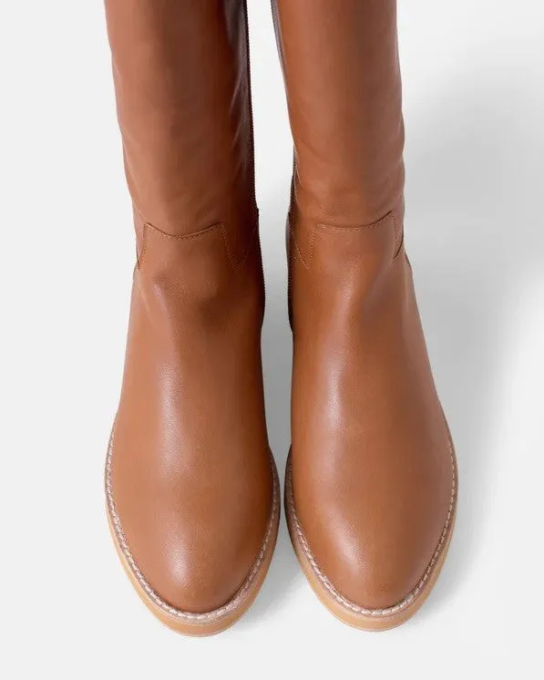 Walnut Camile Leather Boot