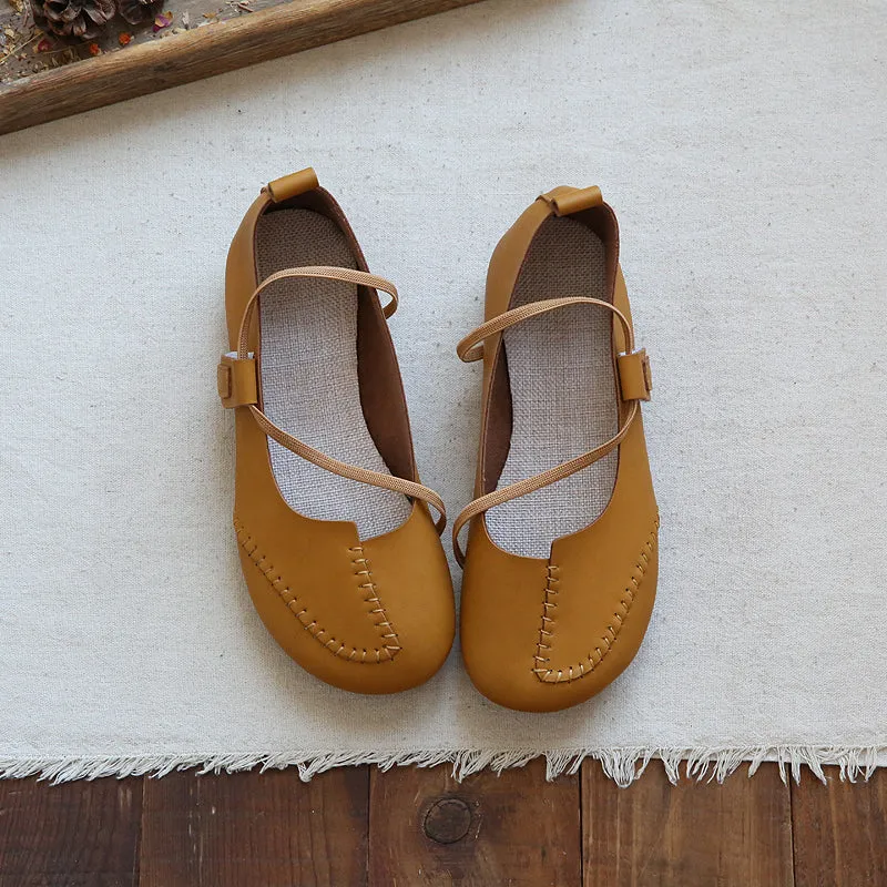 Women Retro Soft Summer Round Head Flats