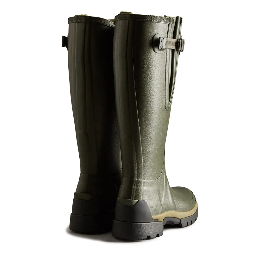 Women's Balmoral Adjustable Neoprene Lined Wellington Boots - Dark Olive by Hunter