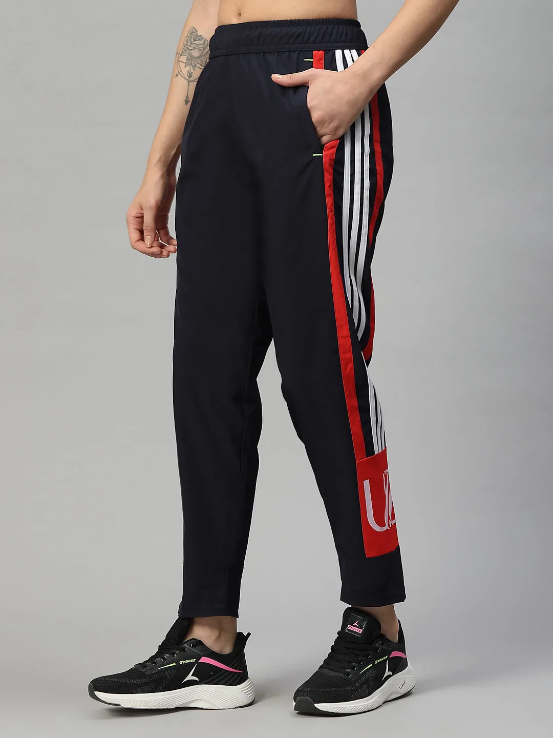 Women's Cotton Regular Fit Joggers Track Pants with 2 Zippered Pockets