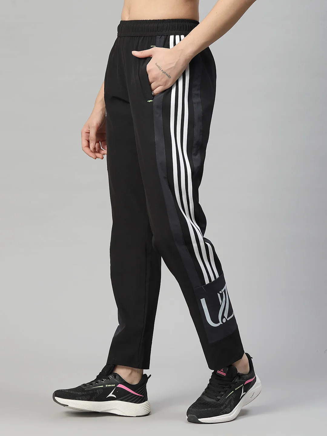 Women's Cotton Regular Fit Joggers Track Pants with 2 Zippered Pockets