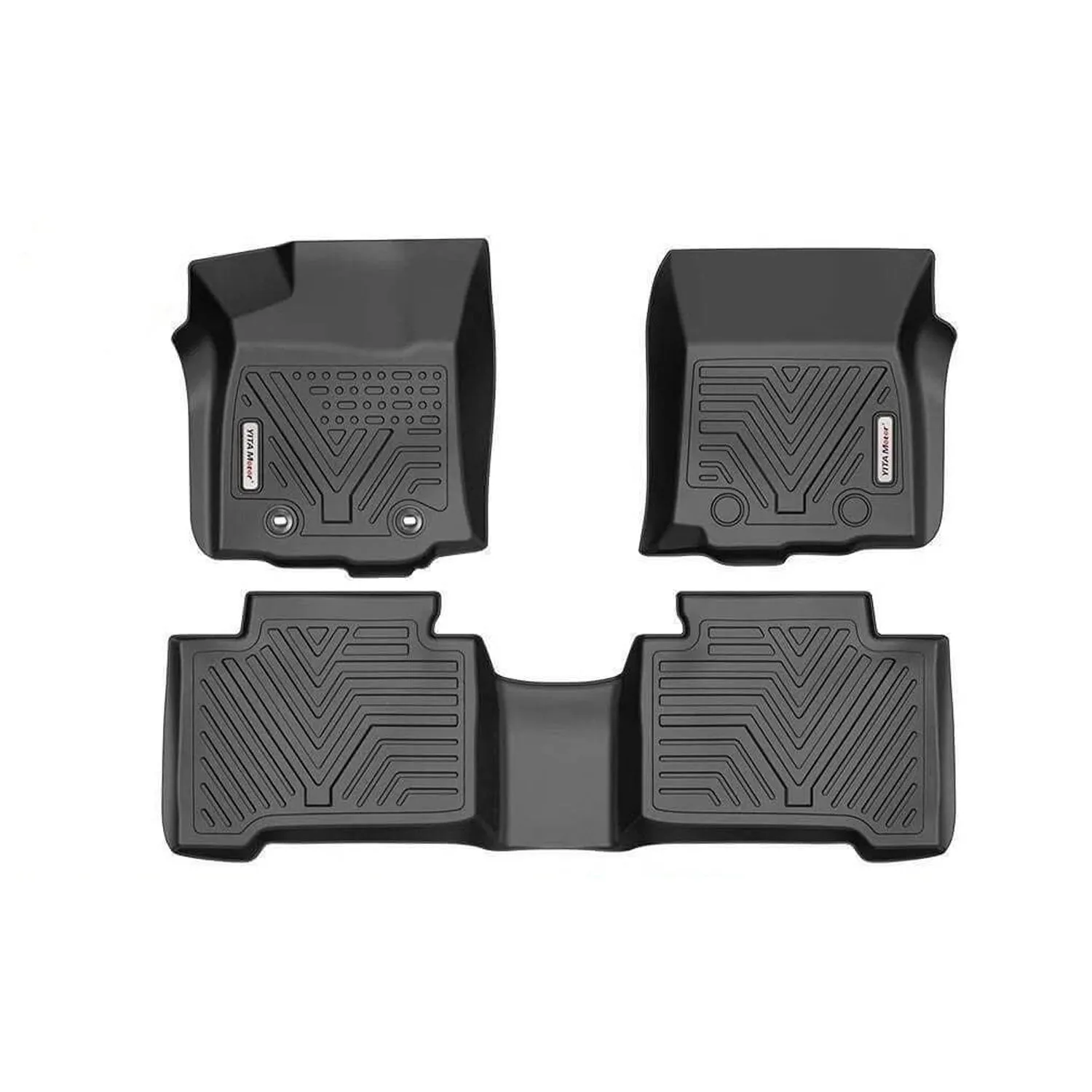 YITAMOTOR® 2016-2017 Toyota Tacoma Double Cab Floor Mats Floor Liners All Weather Protection Black Rubber