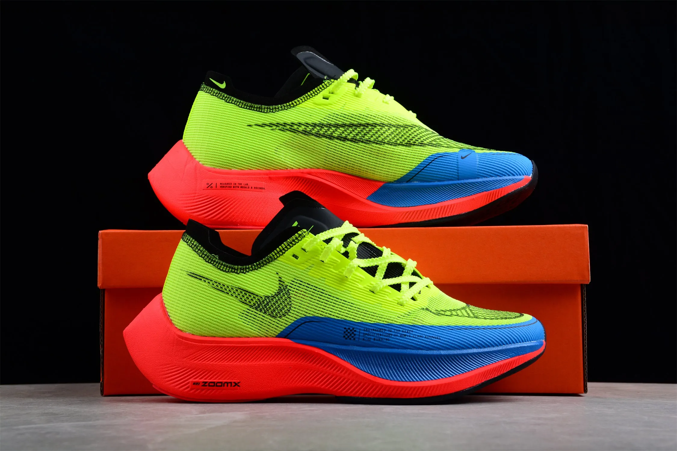 ZoomX Vaporfly Next% 2 Green,Blue and Red